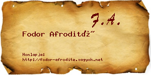 Fodor Afrodité névjegykártya